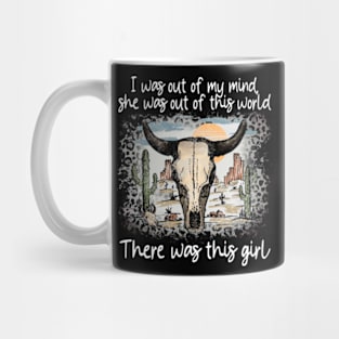 I was out of my mind, she was out of this world Deserts Western Bull Skull Mug